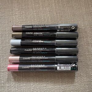 LOT of 6 Brand New Sephora Colorful Shadow & Liner Crayon sticks NWT